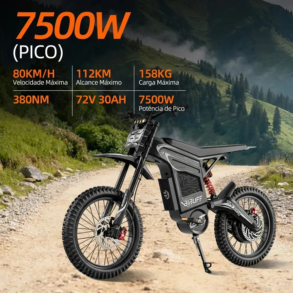 Moto Elétrica Off-road Gt600 - Potência De 7500w Pico 80km/h