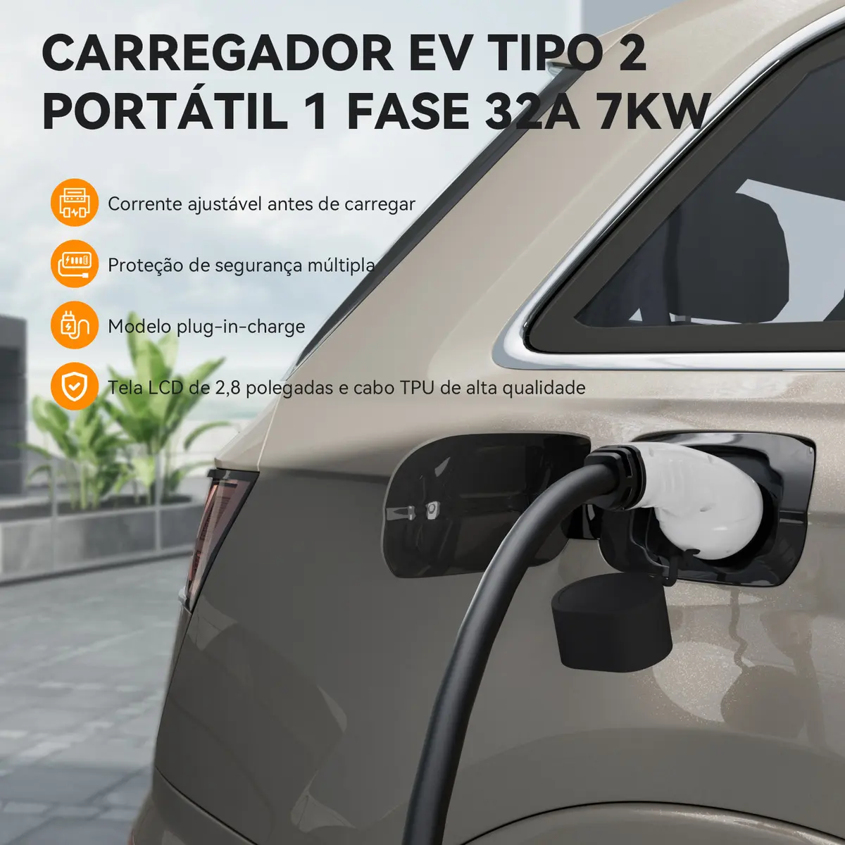 Carregador EV Portátil Feyree de 7 kW